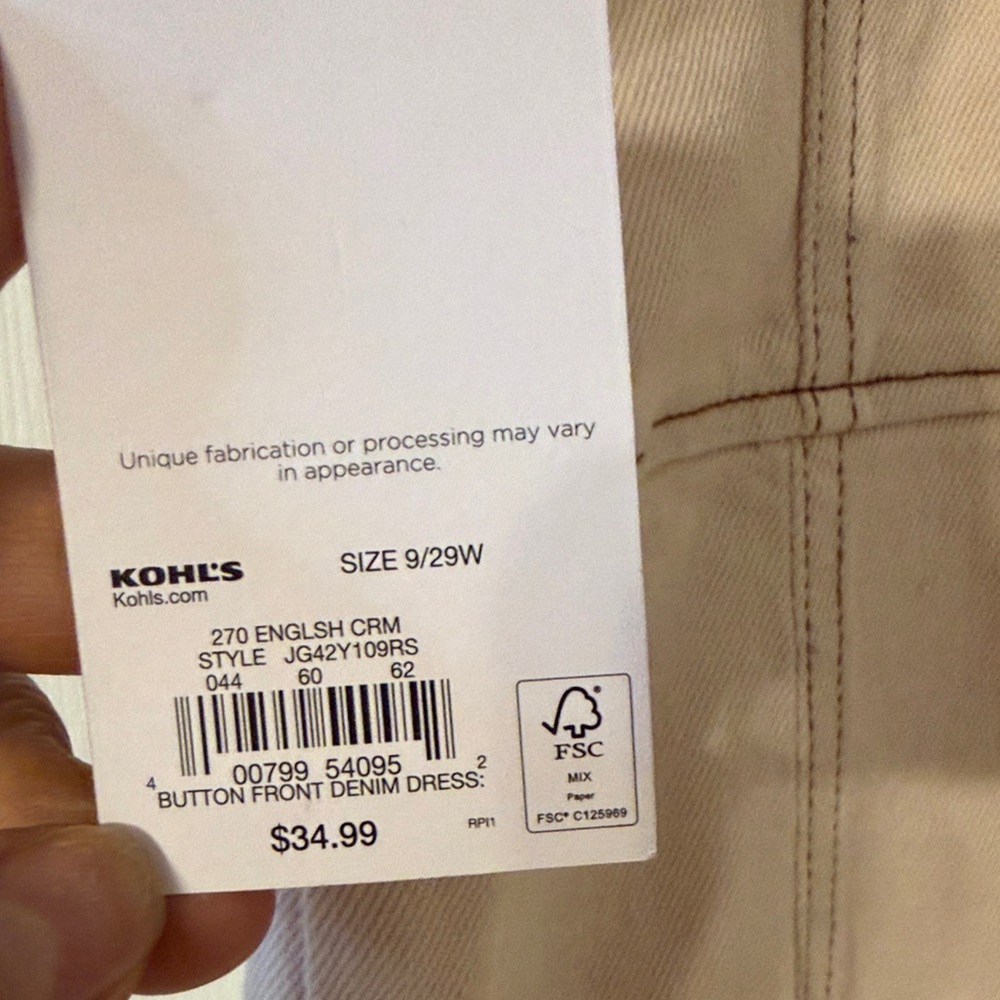 Universal Thread Beige Button-Down Mini Dress NWT - image 3